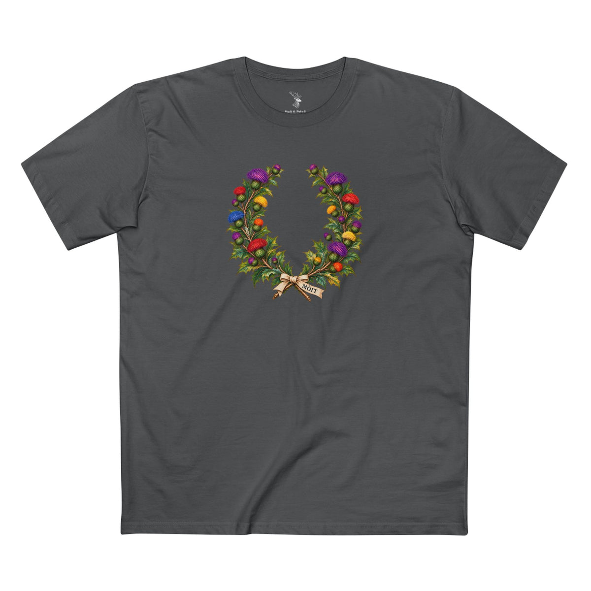Scottish Thistle Mòit Pride T-Shirt | LGBTQ+ Gaelic Laurel Wreath Tee
