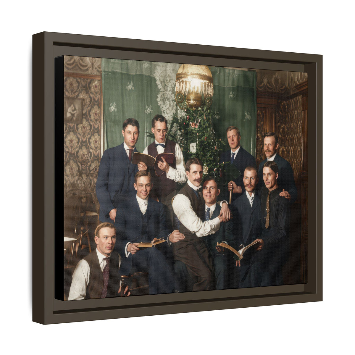 hommes 001 | Framed Vintage Photo - Matte Canvas