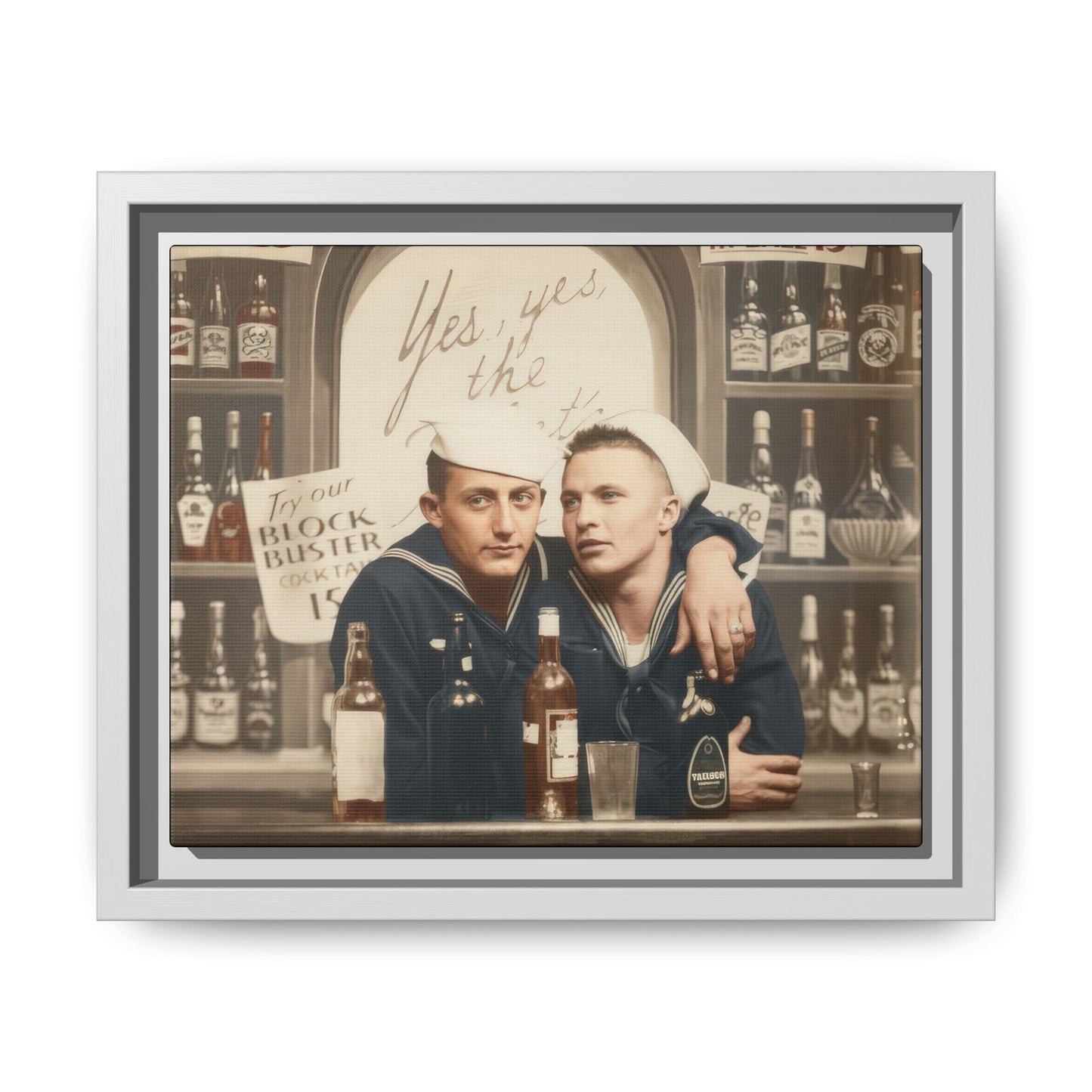 paire 048 | Framed Vintage Photo - Matte Canvas