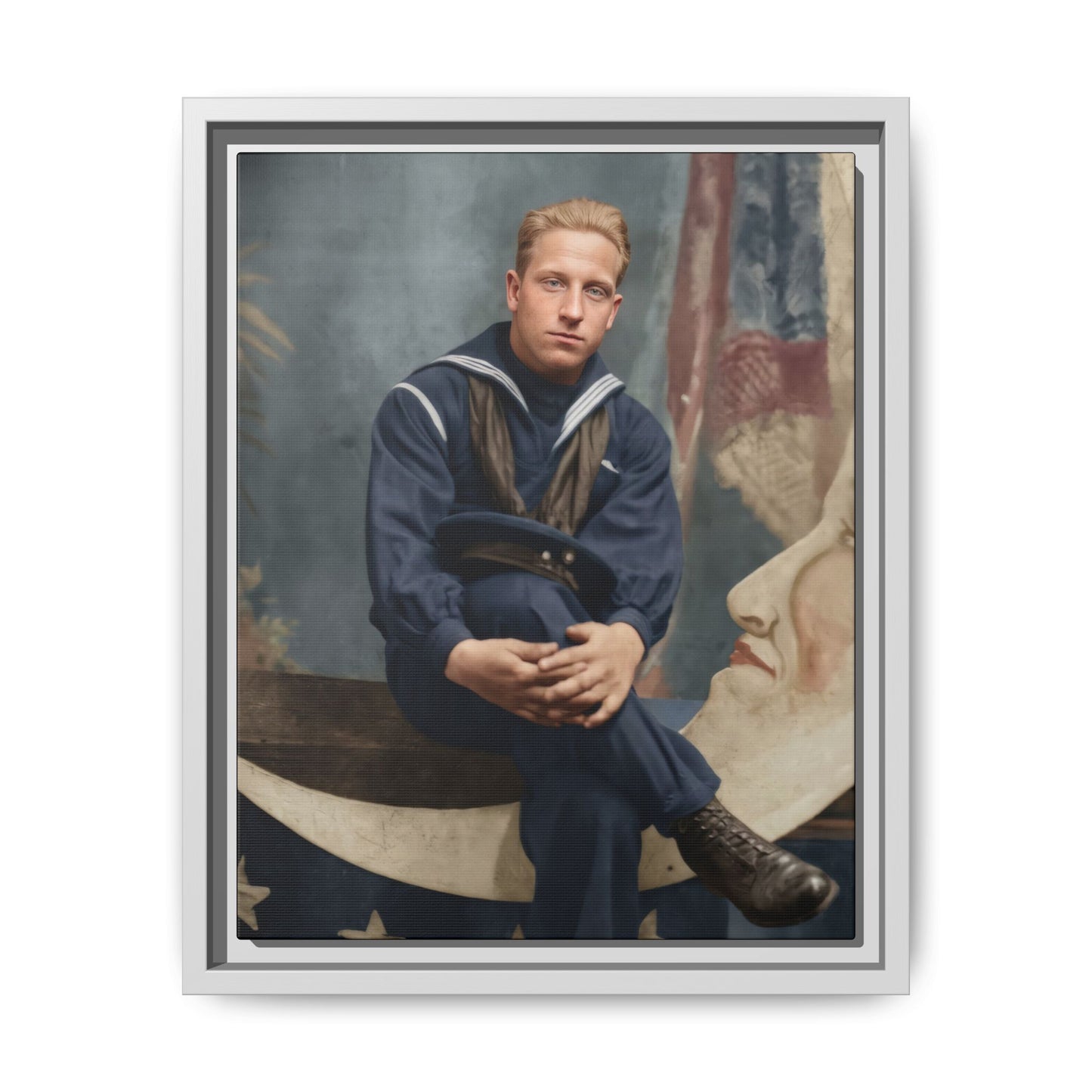 celibataire 016 | Framed Vintage Photo - Matte Canvas