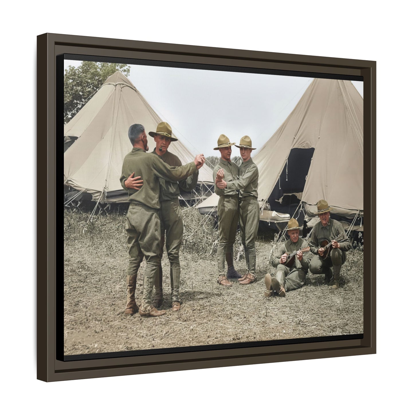 hommes 006 | Framed Vintage Photo - Matte Canvas