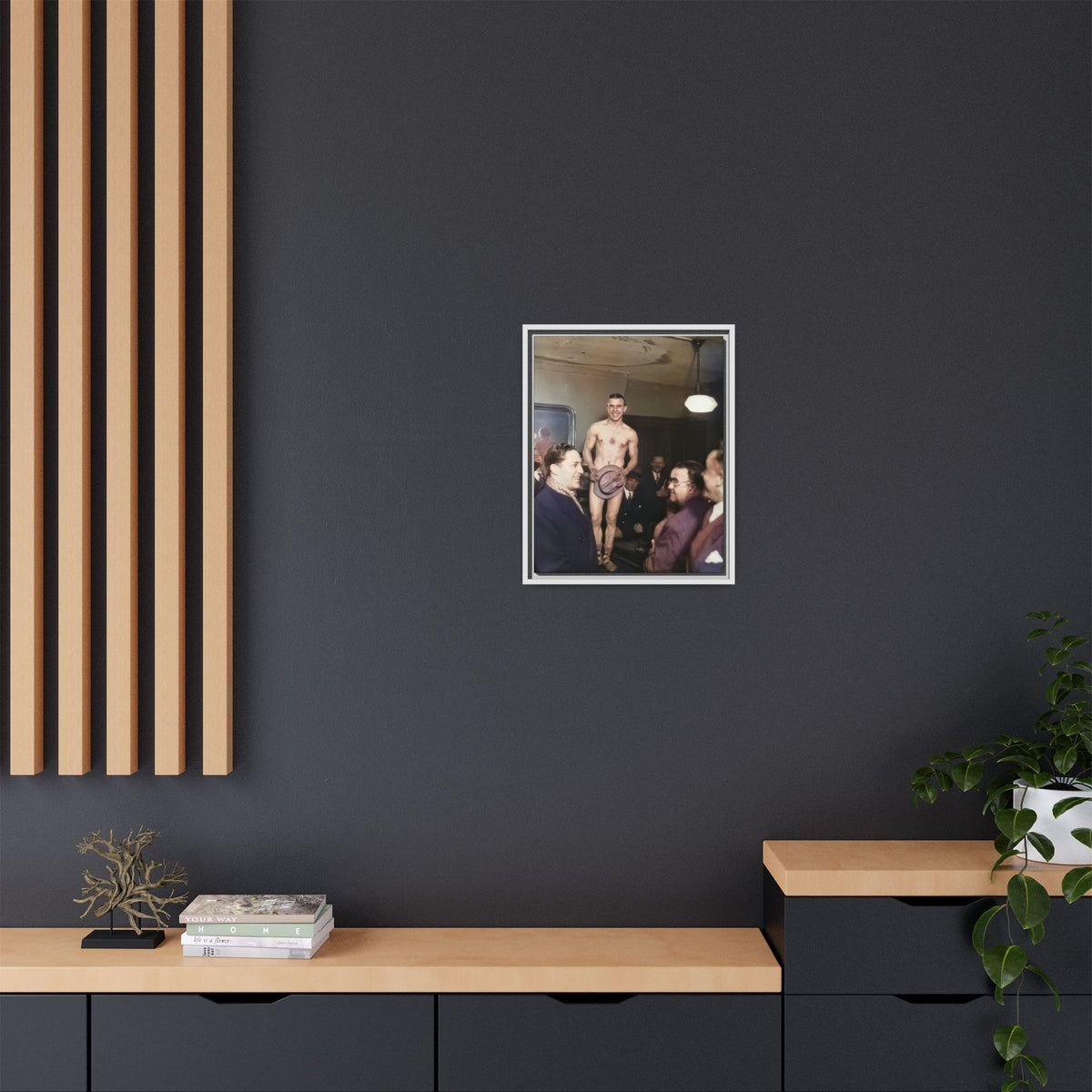 hommes 017 | Framed Vintage Photo - Matte Canvas