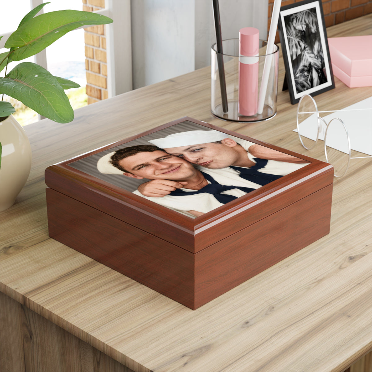 Paire 159 | Vintage Photobooth Series | Two Sailors in a Playful Embrace Keepsake Box