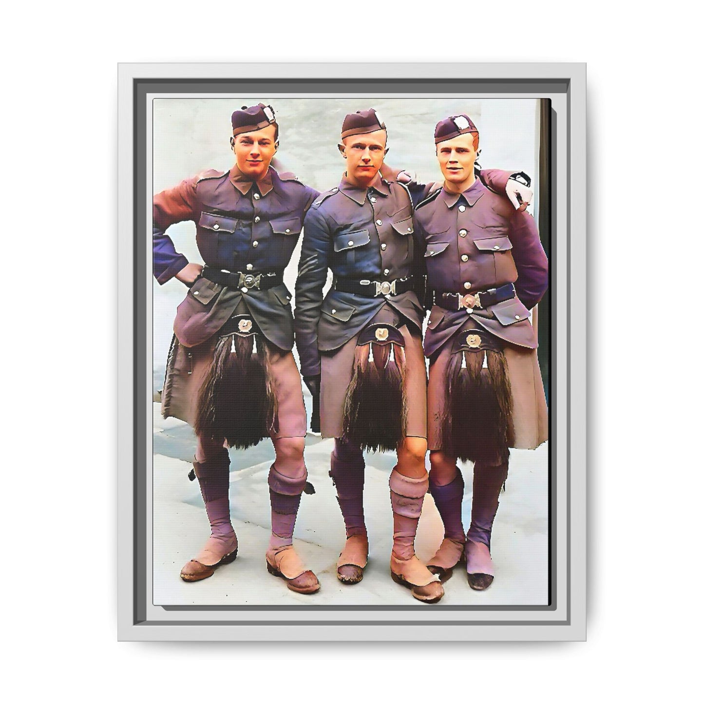 hommes 014 | Framed Vintage Photo - Matte Canvas