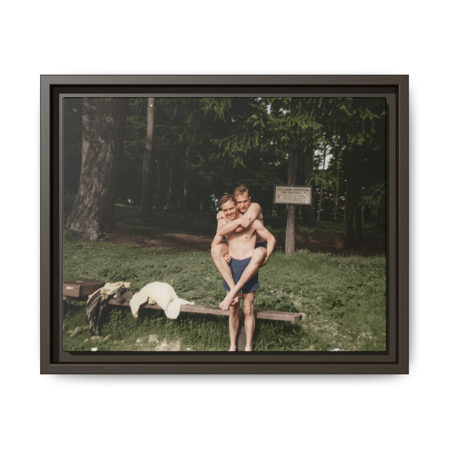 vintage intimate moment framed canvas wall art 