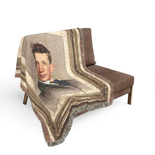 Historical studio portrait blanket featuring an early twentieth-century young man