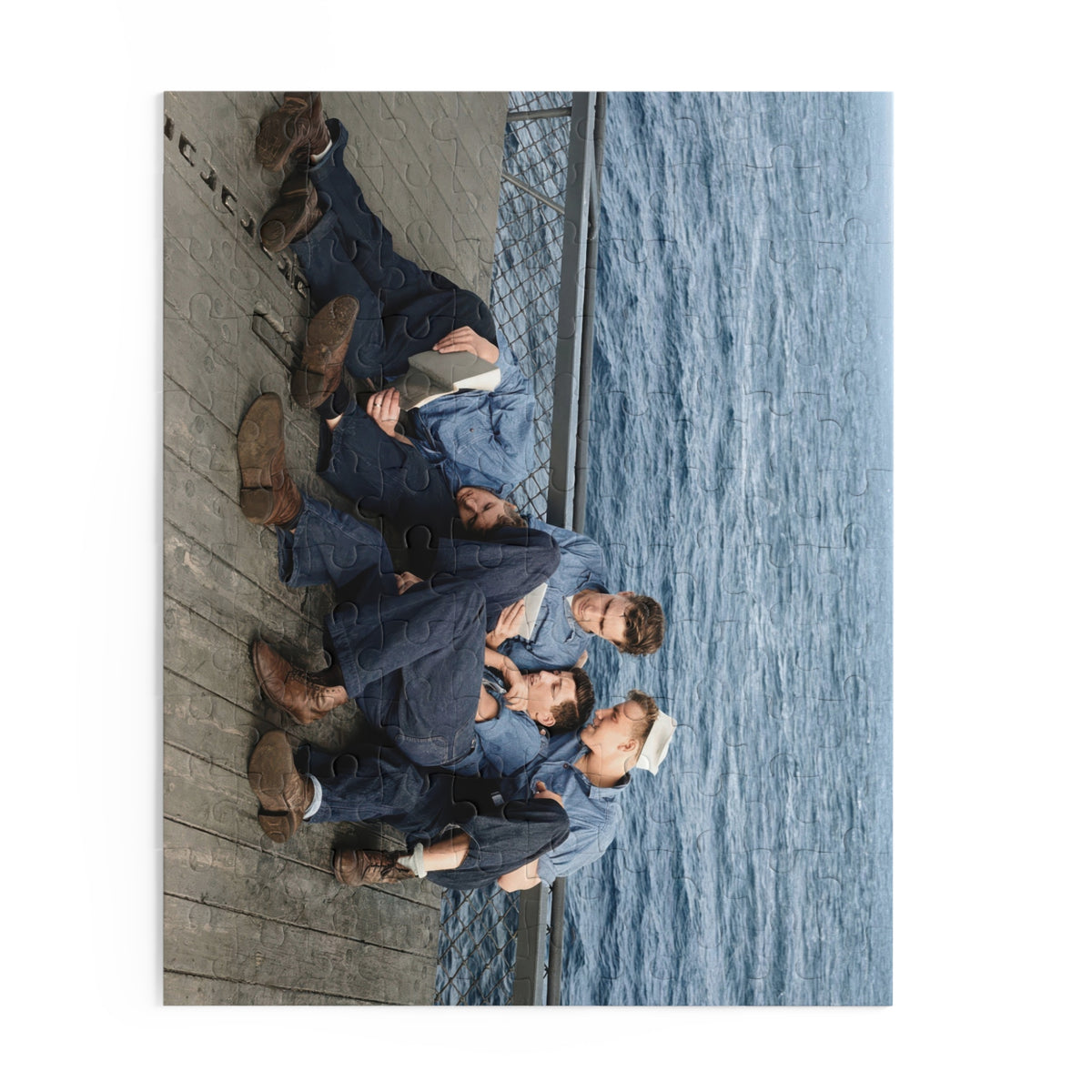 Sailors Reading aboard USS Lexington Jigsaw Puzzle | LGBTQ+ Heritage | hommes 025