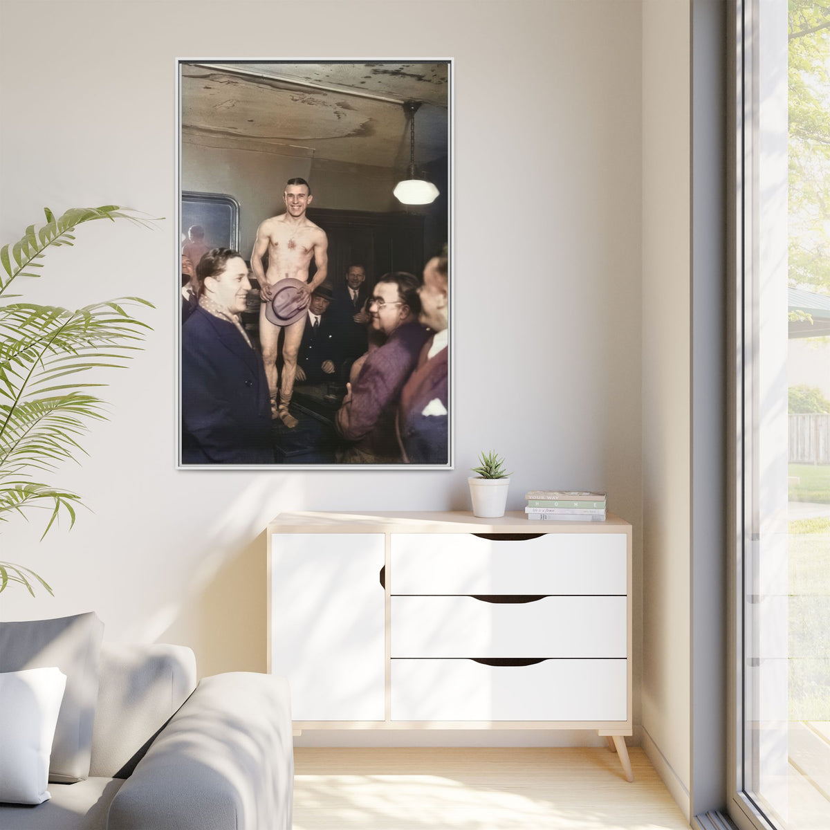 hommes 017 | Framed Vintage Photo - Matte Canvas