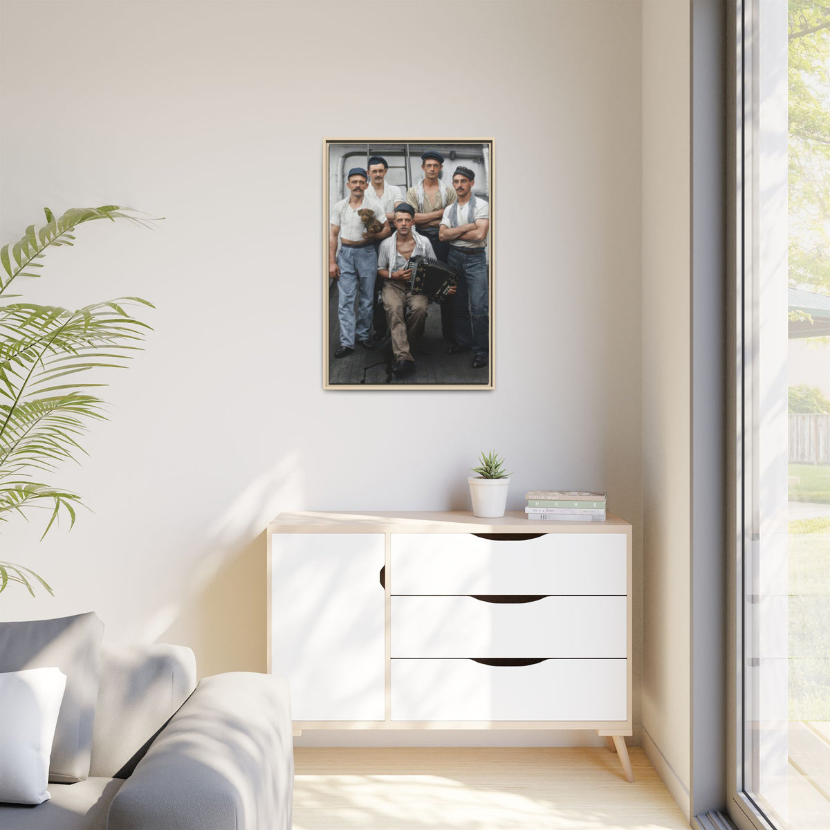 hommes 002 | Framed Vintage Photo - Matte Canvas