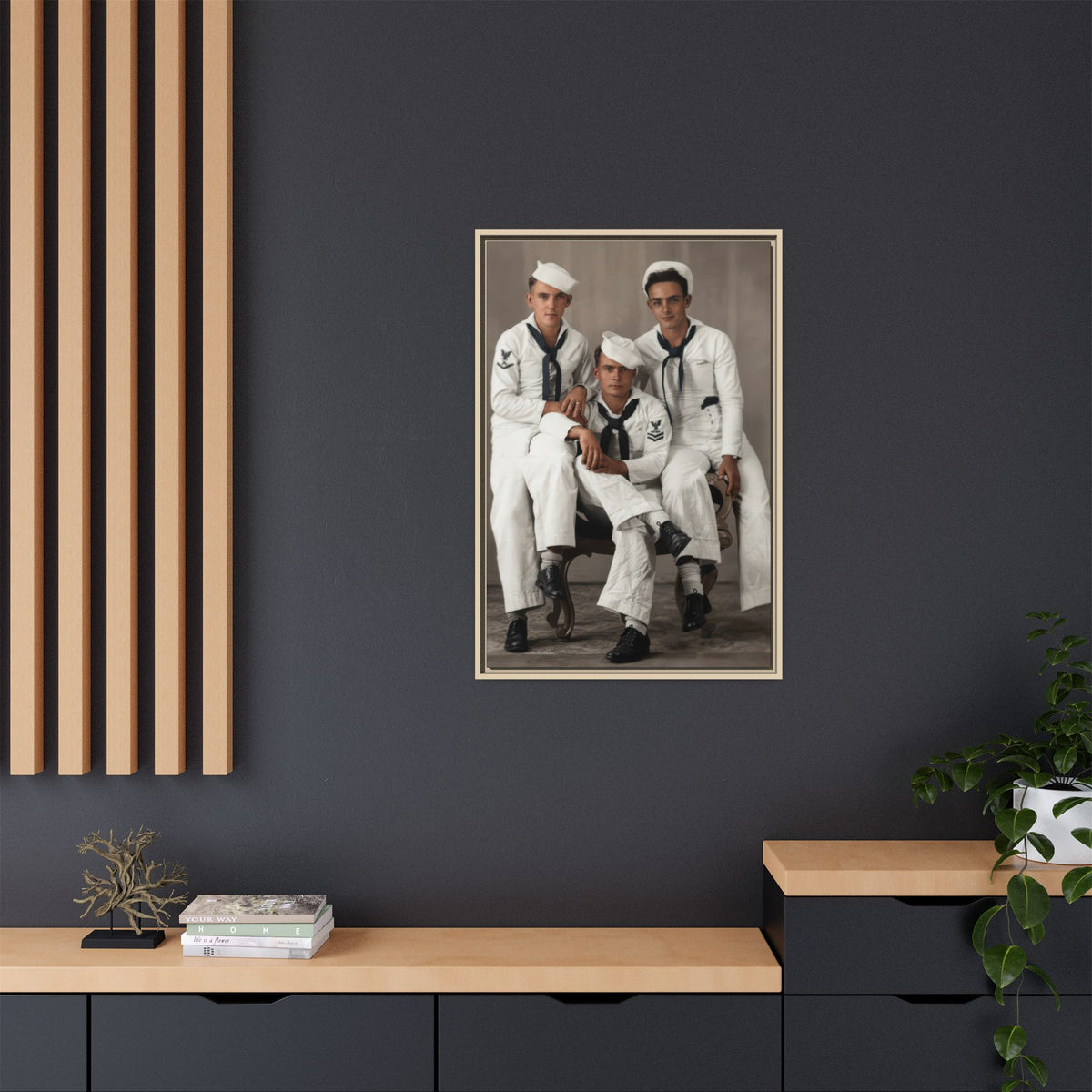 hommes 008 | Framed Vintage Photo - Matte Canvas
