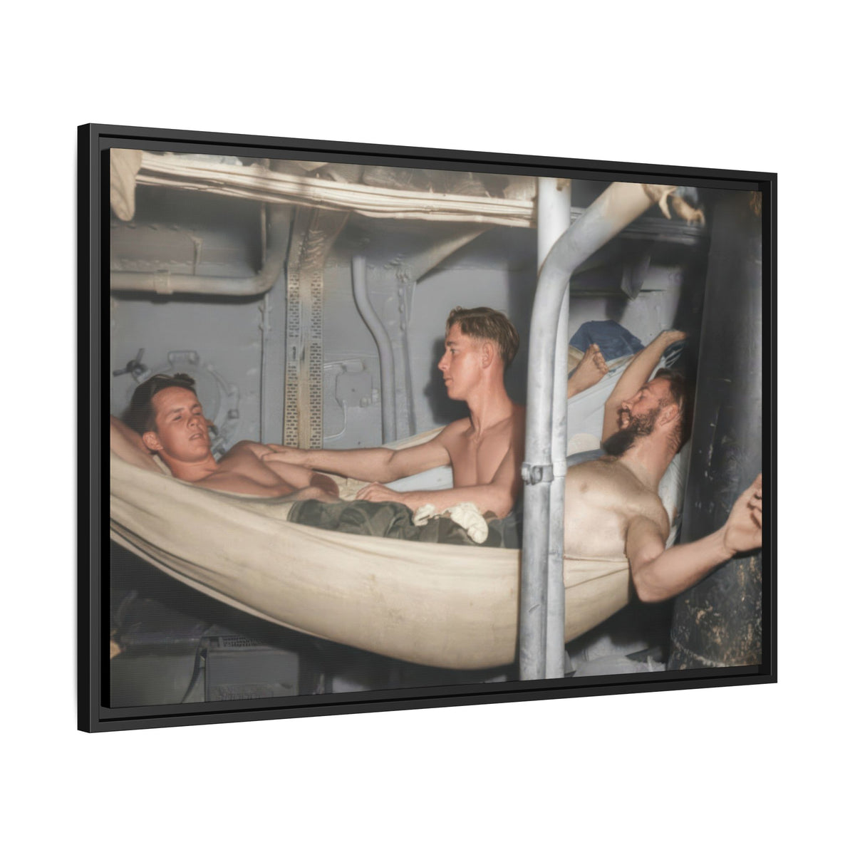 hommes 004 | Framed Vintage Photo - Matte Canvas
