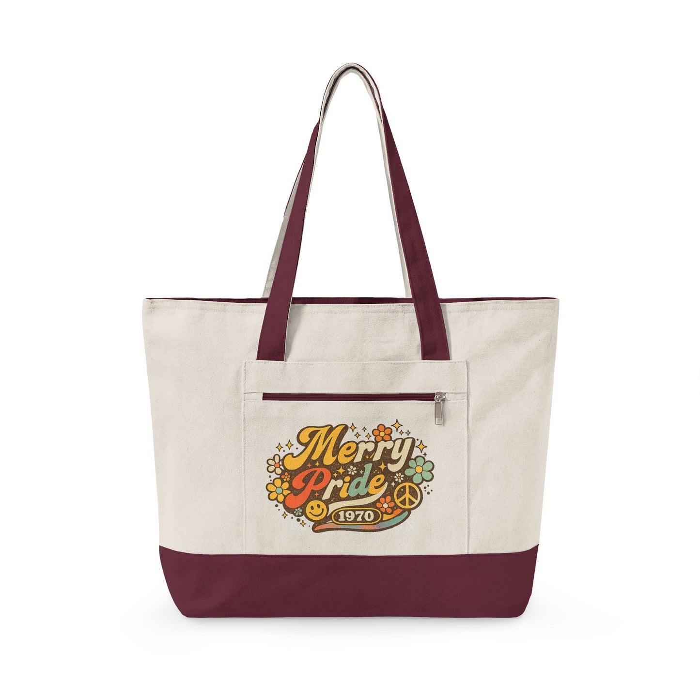 Merry Pride 1970 Vintage-Inspired | Zipper Canvas Tote