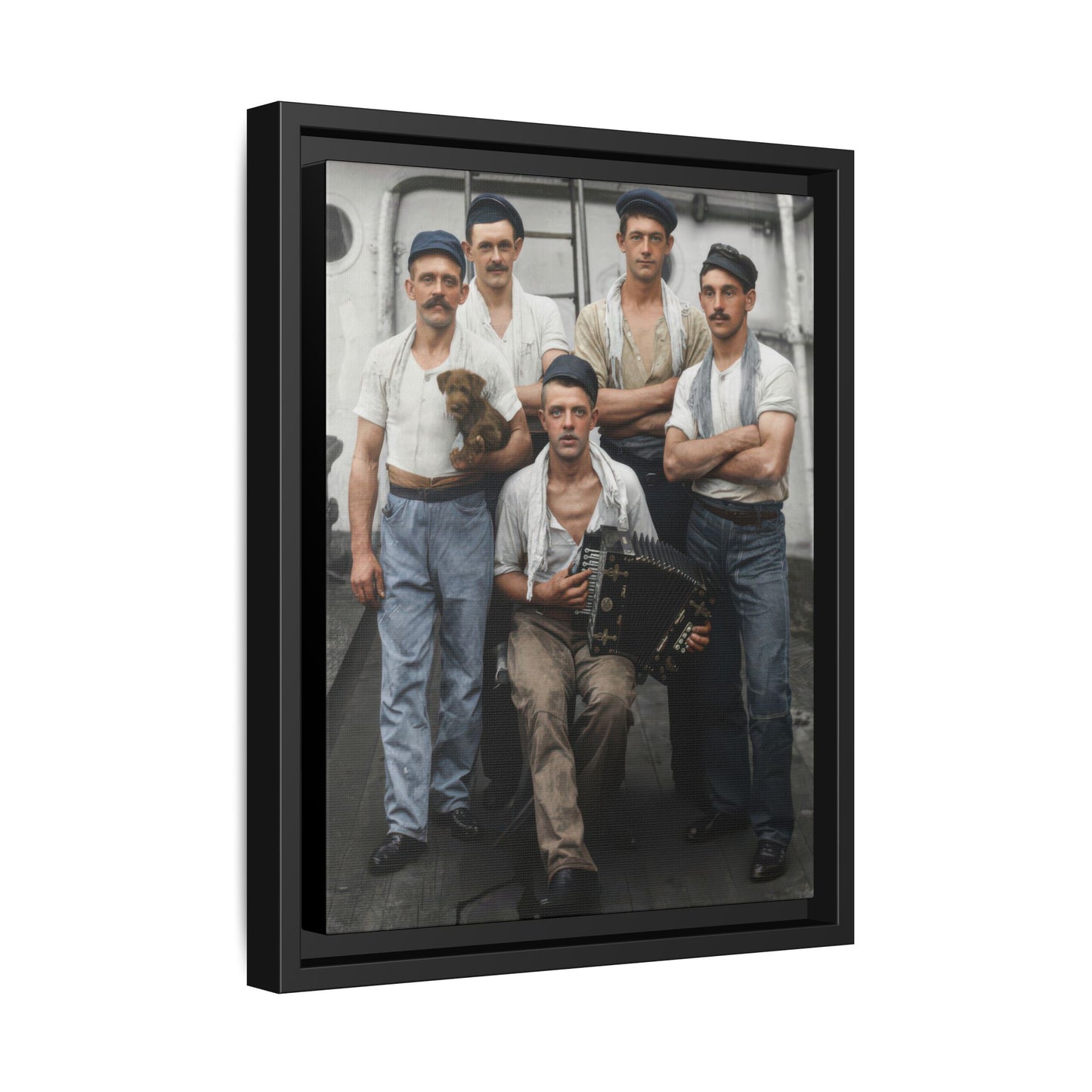 hommes 002 | Framed Vintage Photo - Matte Canvas
