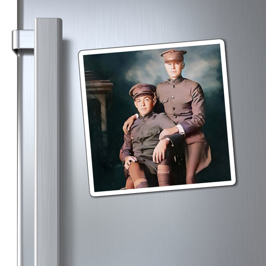paire 001 | Magnets WWI Soldiers Gay Vintage Queer Couple Portrait LGBTQ Affectionate Men Gift