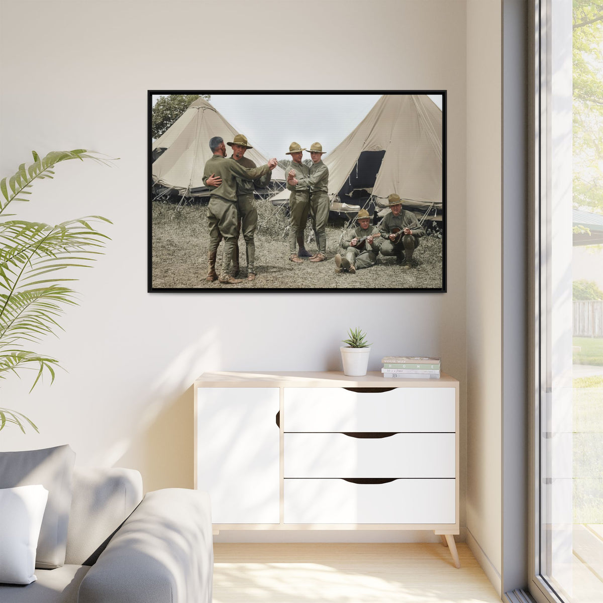 hommes 006 | Framed Vintage Photo - Matte Canvas