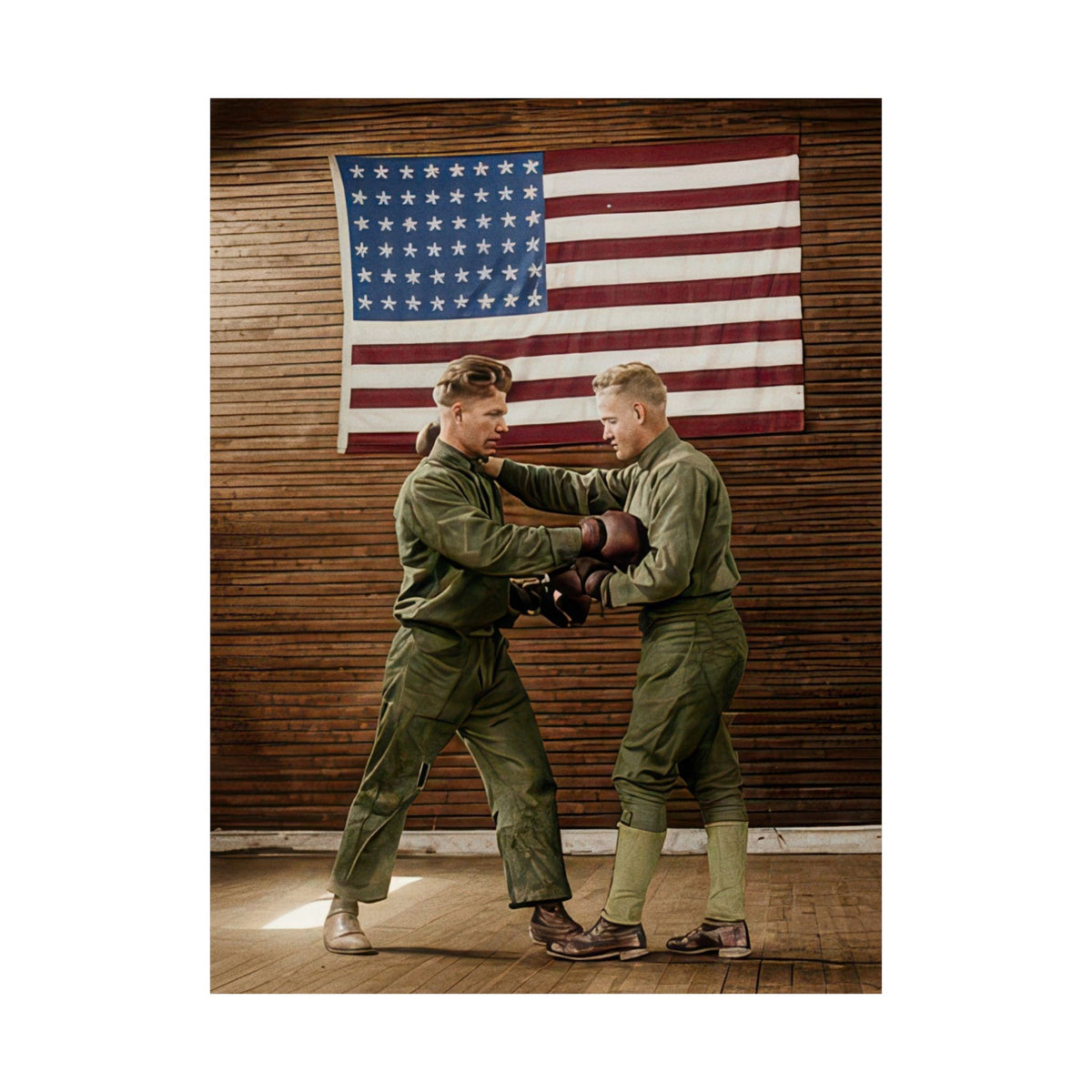 Athlétisme 034 | Military Boxing Training | Vintage Photography Poster