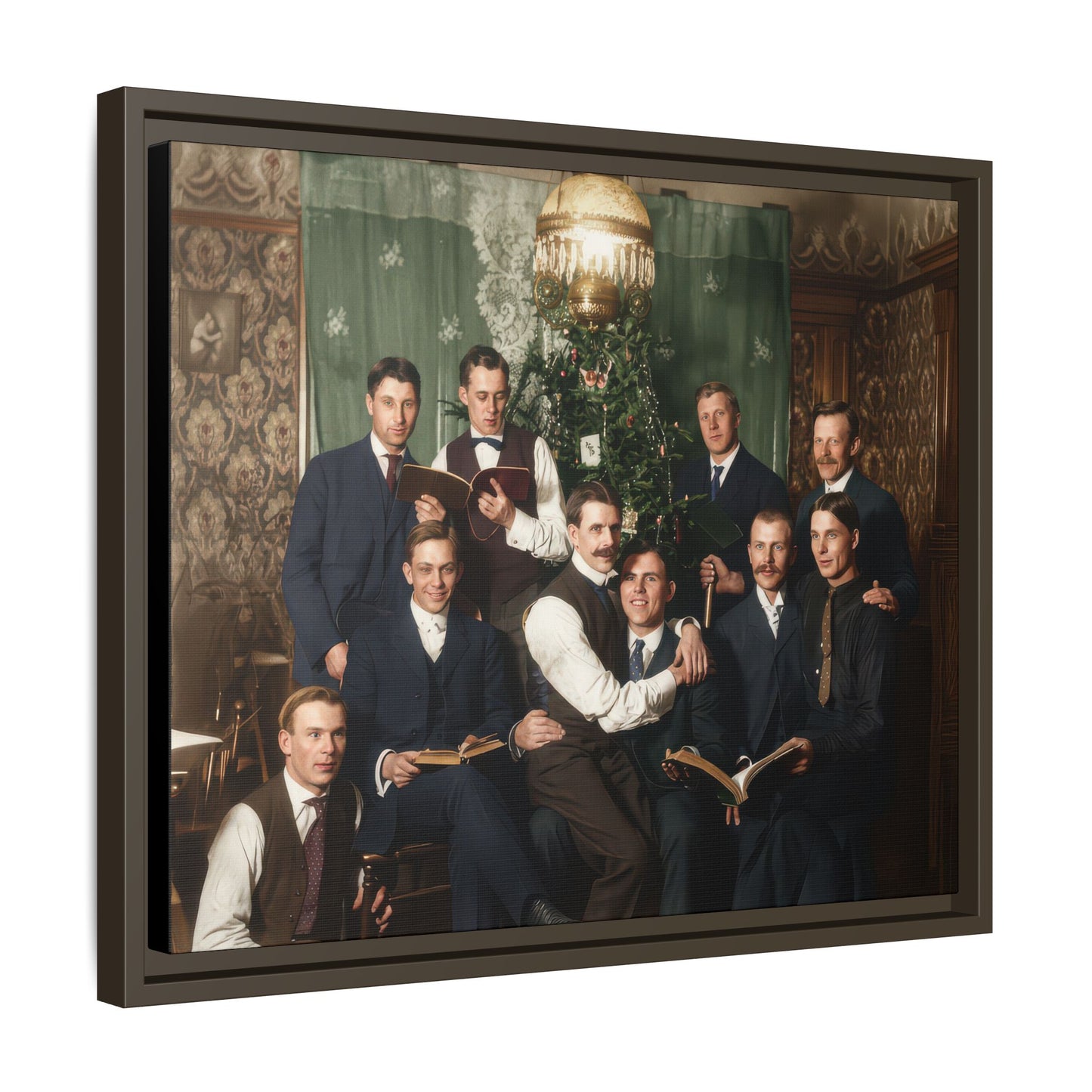hommes 001 | Framed Vintage Photo - Matte Canvas