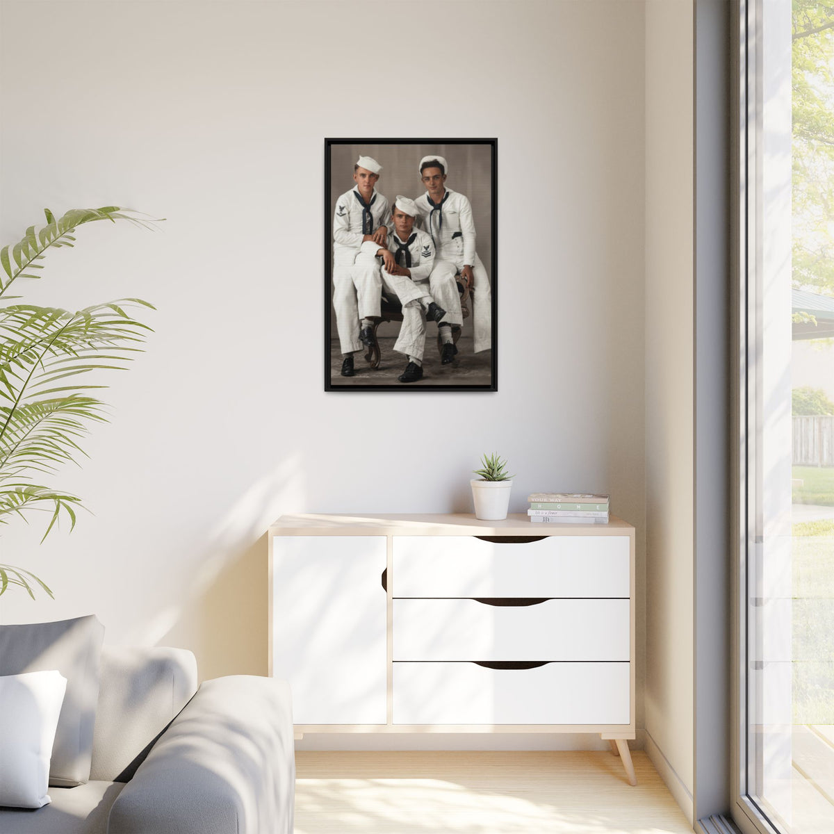 hommes 008 | Framed Vintage Photo - Matte Canvas