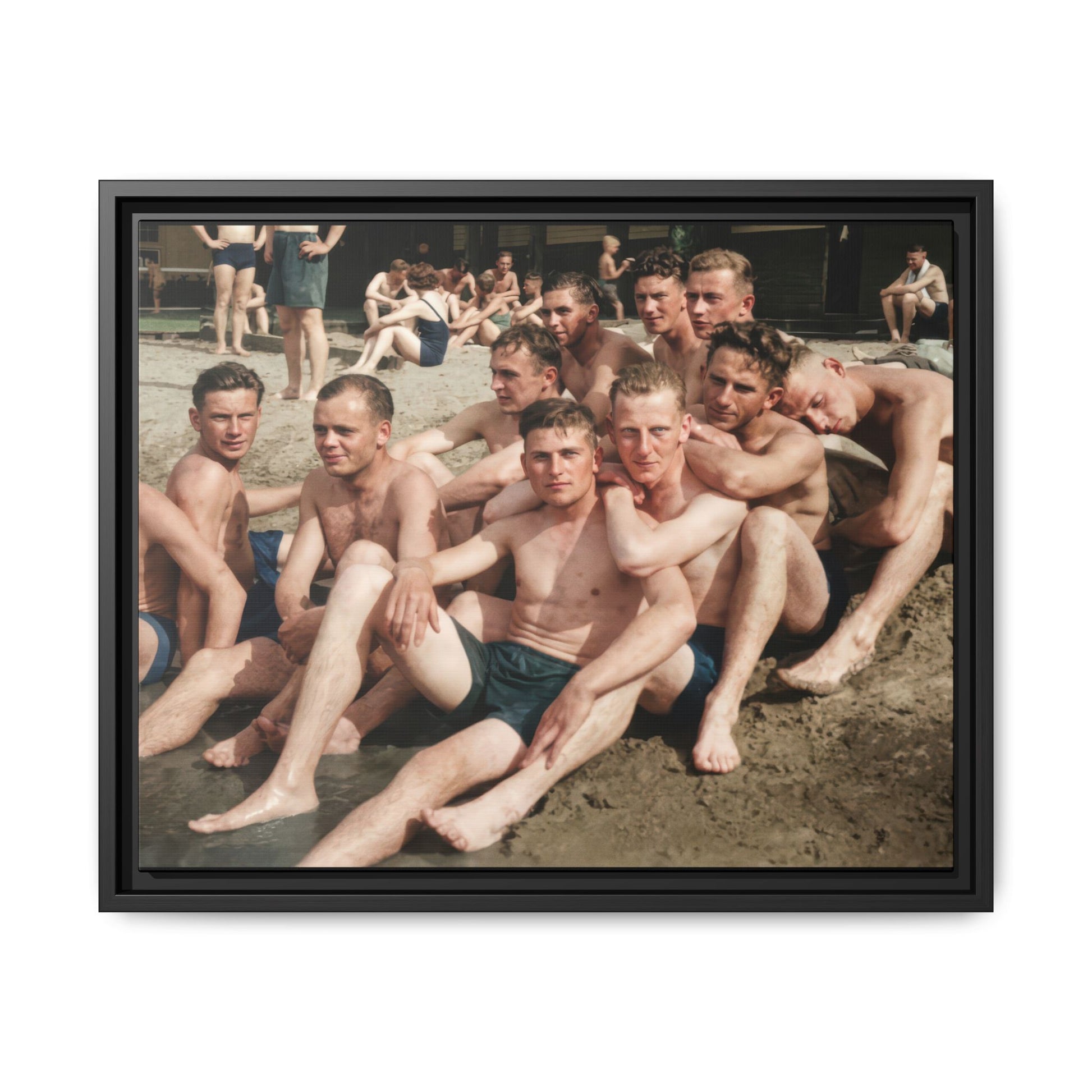 early 20th century seaside leisure historical photo canvas 