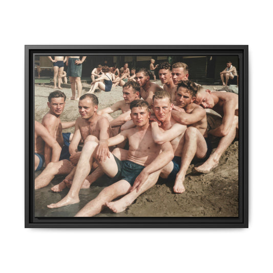 early 20th century seaside leisure historical photo canvas 