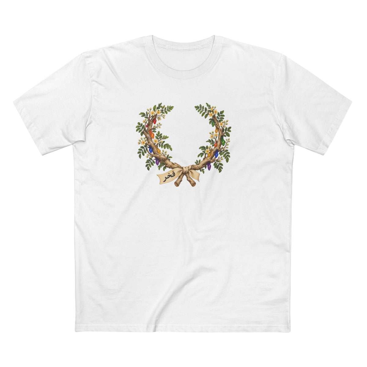 Omani Frankincense Fakhr Pride T-Shirt | LGBTQ+ Laurel Wreath Tee