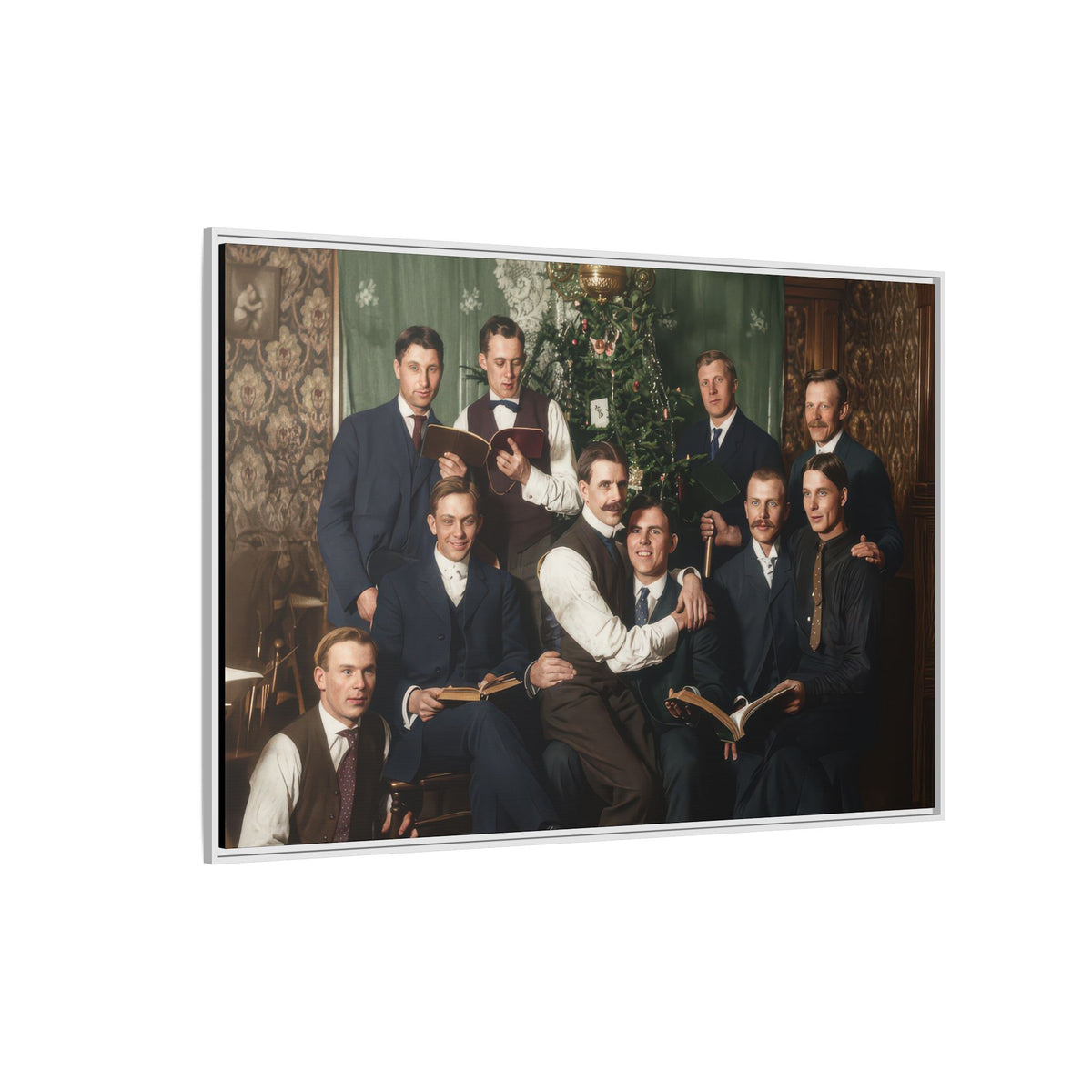 hommes 001 | Framed Vintage Photo - Matte Canvas