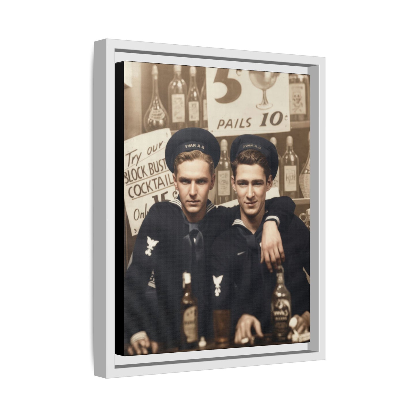 paire 036 | Framed Vintage Photo - Matte Canvas