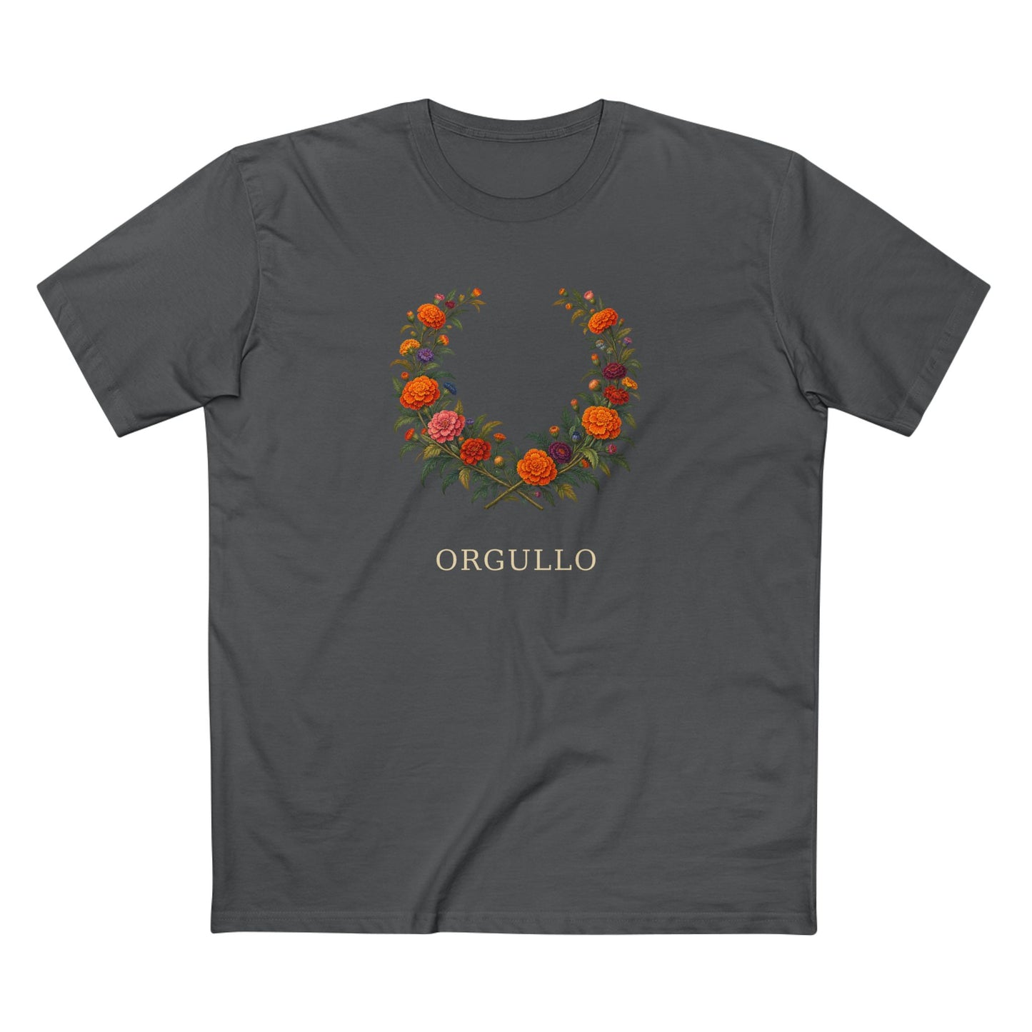 Mexican Cempasúchil Orgullo T-Shirt | Floral LGBTQ+ Pride Wreath Tee