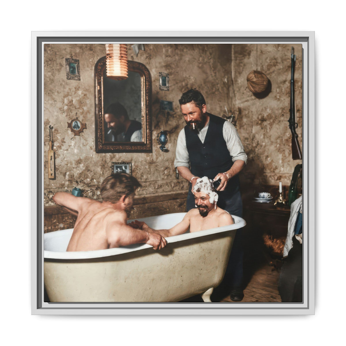 hommes 031 | Framed Vintage Photo - Matte Canvas2