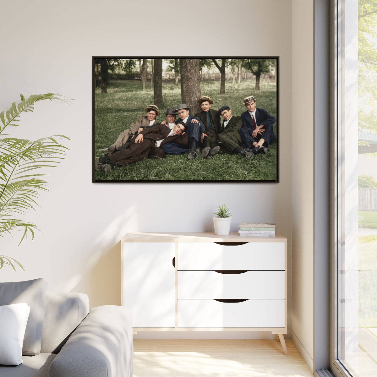 hommes 005 | Framed Vintage Photo - Matte Canvas