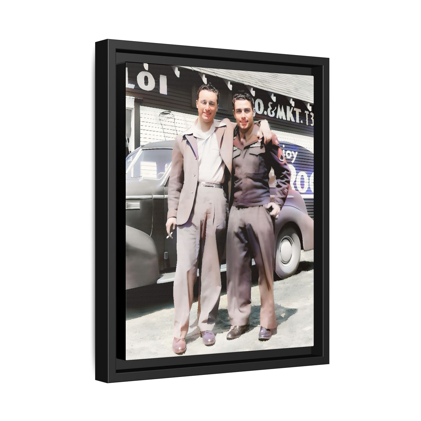 Donald & Philip - 1940s Vintage Gay Couple Photo | Restored Framed Canvas Art | Eugene Oregon History Eugene Oregon