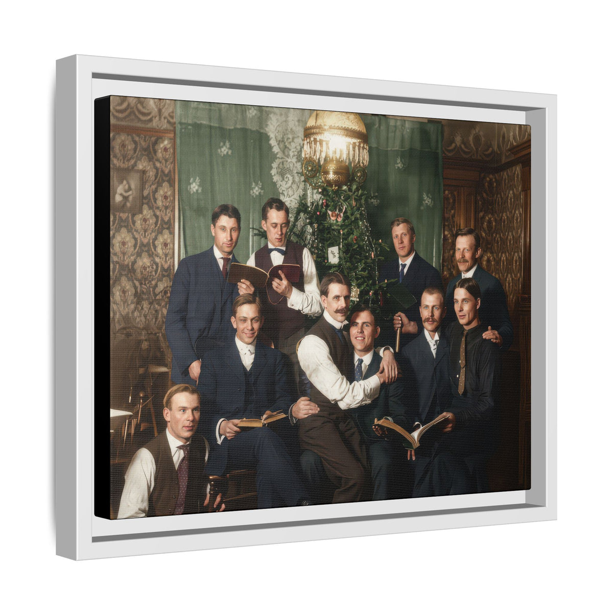 hommes 001 | Framed Vintage Photo - Matte Canvas