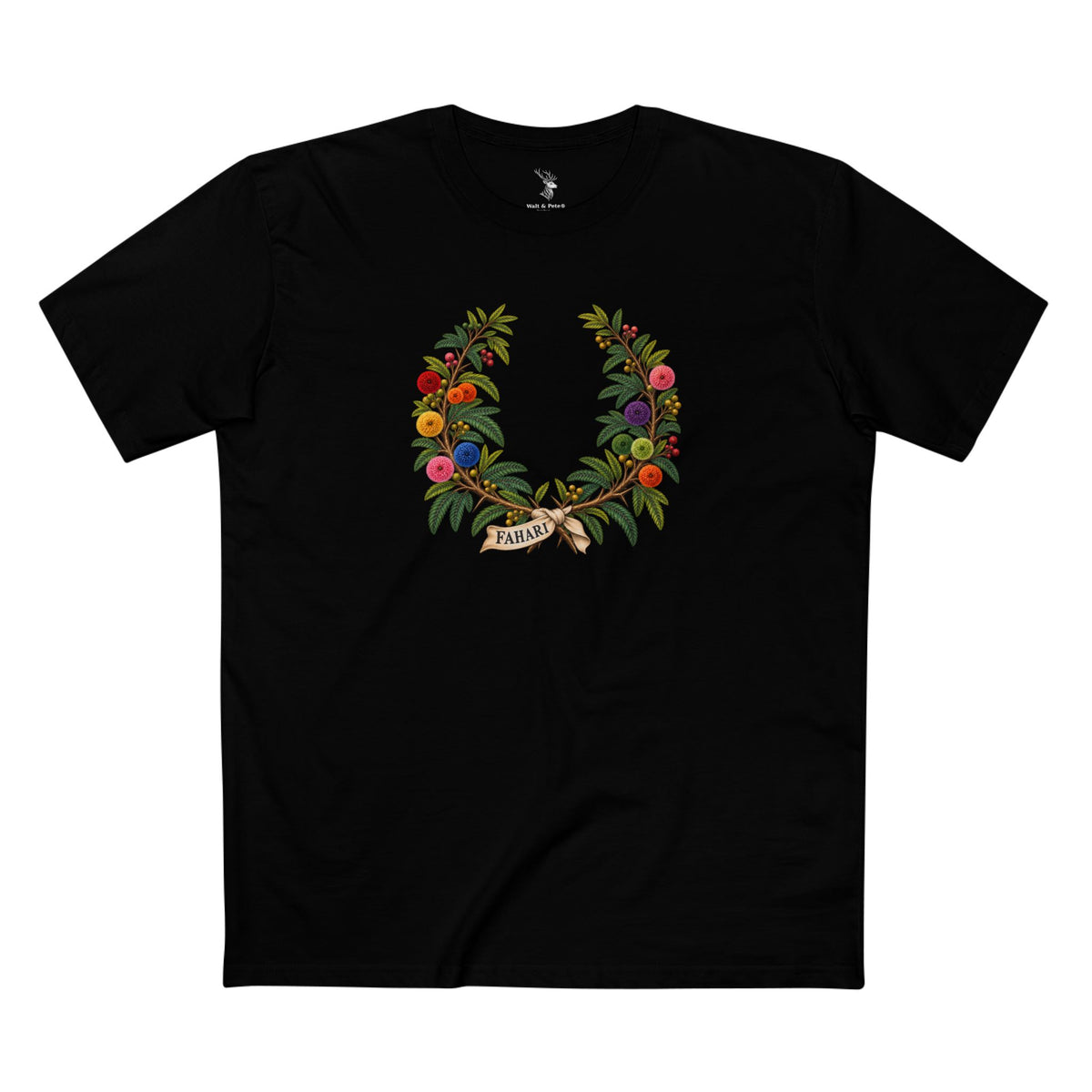 Kenyan Acacia Fahari Pride T-Shirt | Swahili LGBTQ+ Laurel Wreath Tee