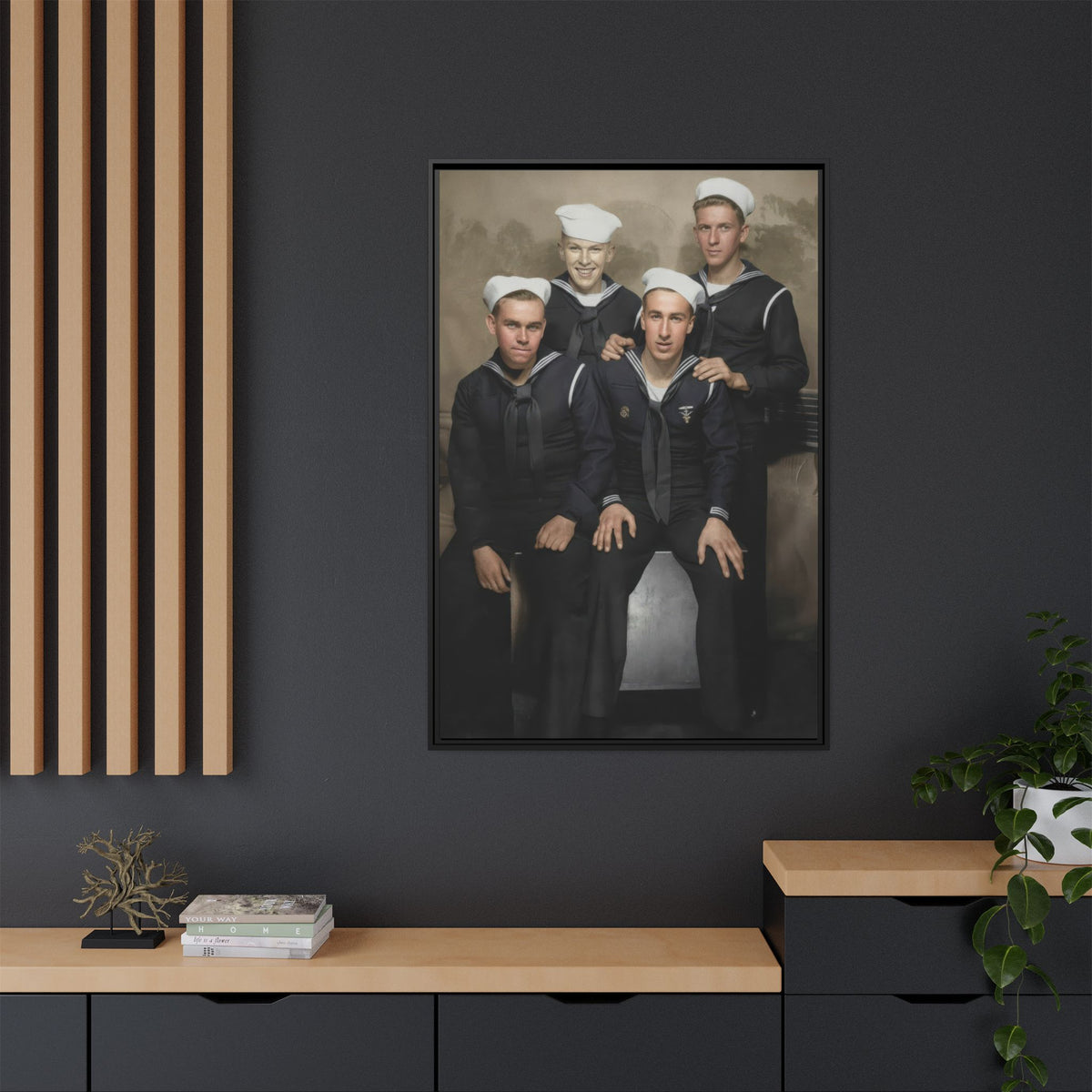 hommes 011 | Framed Vintage Photo - Matte Canvas