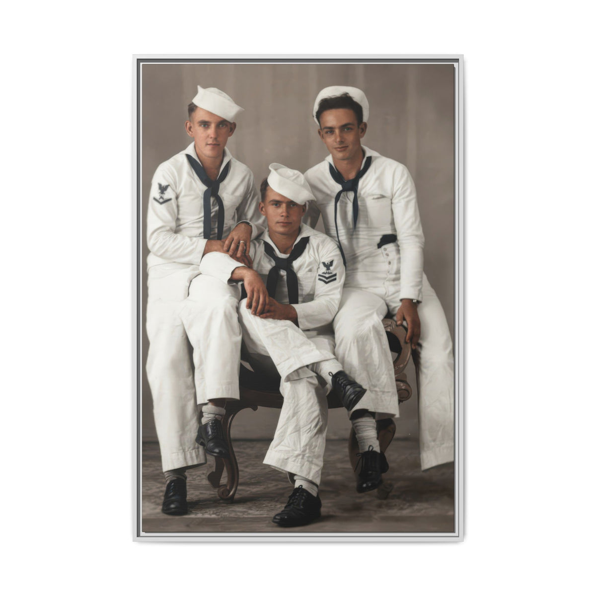 hommes 008 | Framed Vintage Photo - Matte Canvas