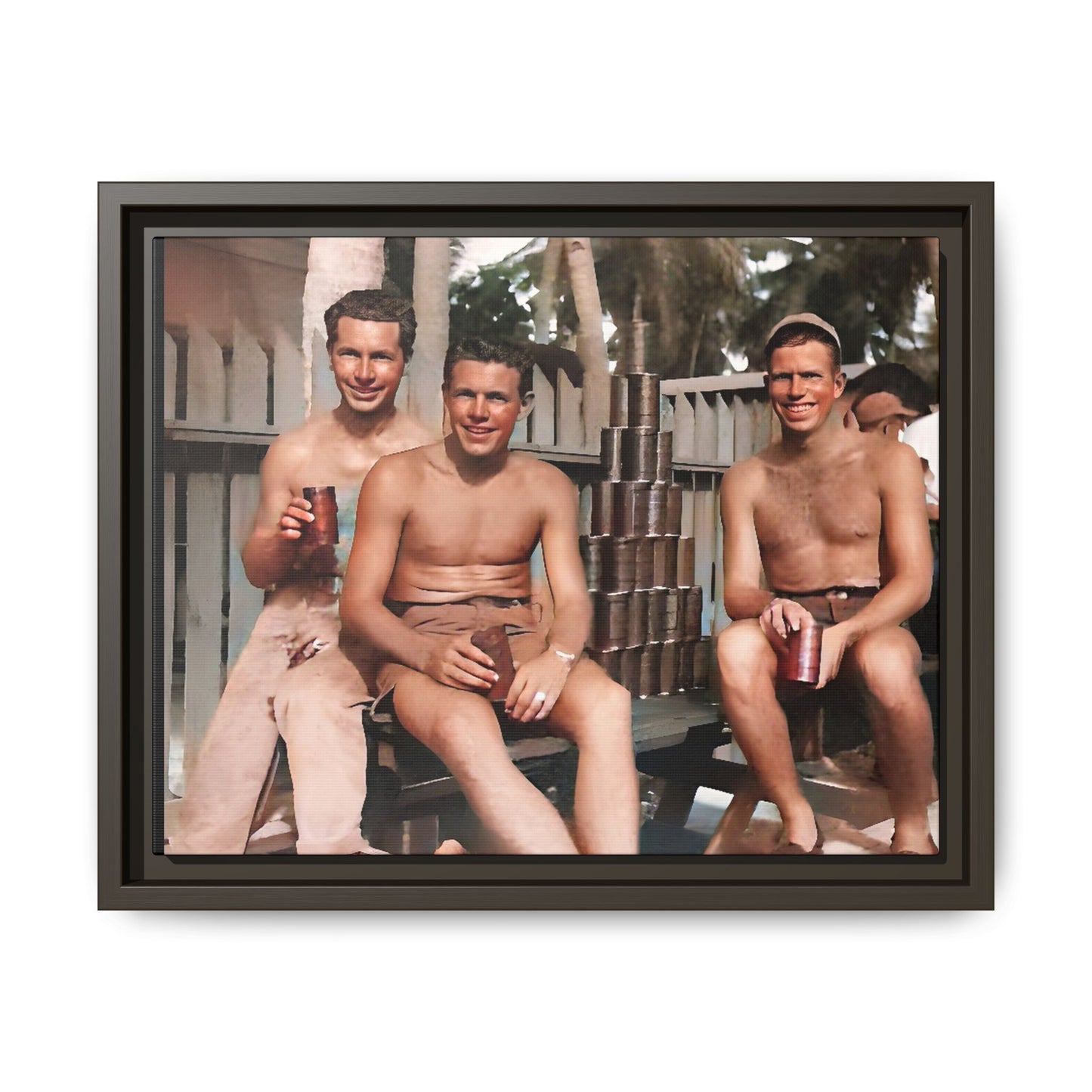 hommes 003 | Framed Vintage Photo - Matte Canvas