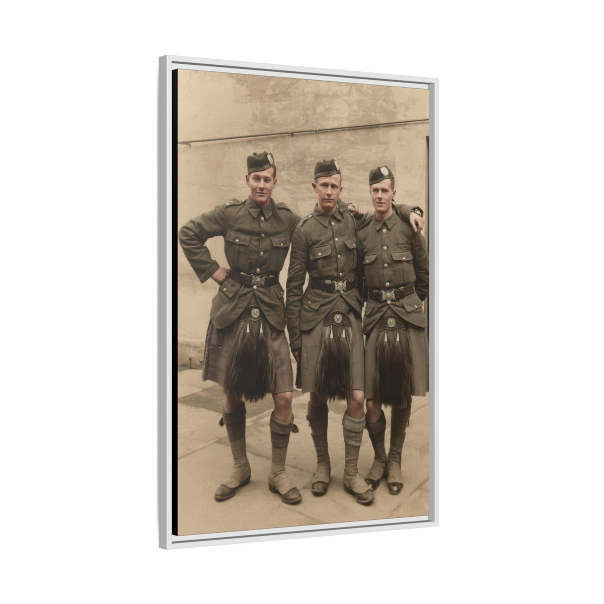 hommes 014 | Framed Vintage Photo - Matte Canvas