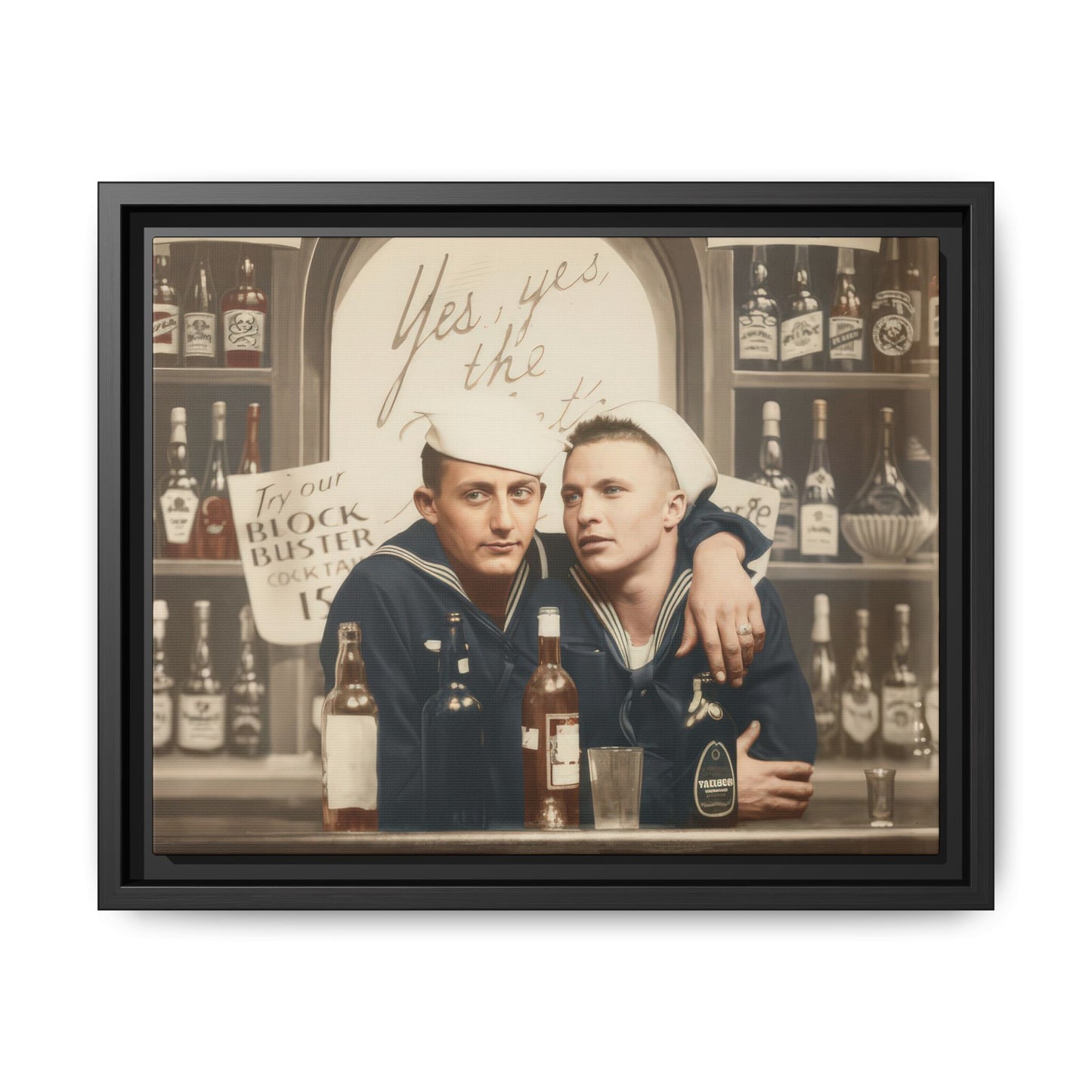 paire 048 | Framed Vintage Photo - Matte Canvas