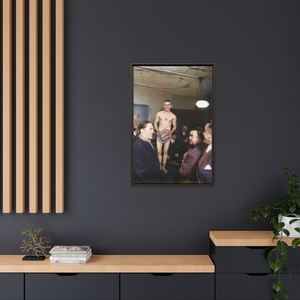 hommes 017 | Framed Vintage Photo - Matte Canvas