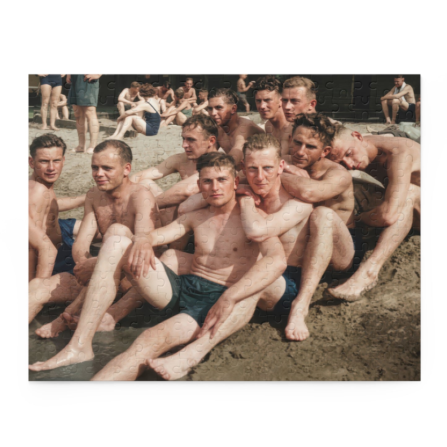 Gathering at the Bathing Shore | Restored Historical Jigsaw Puzzle | nager 012