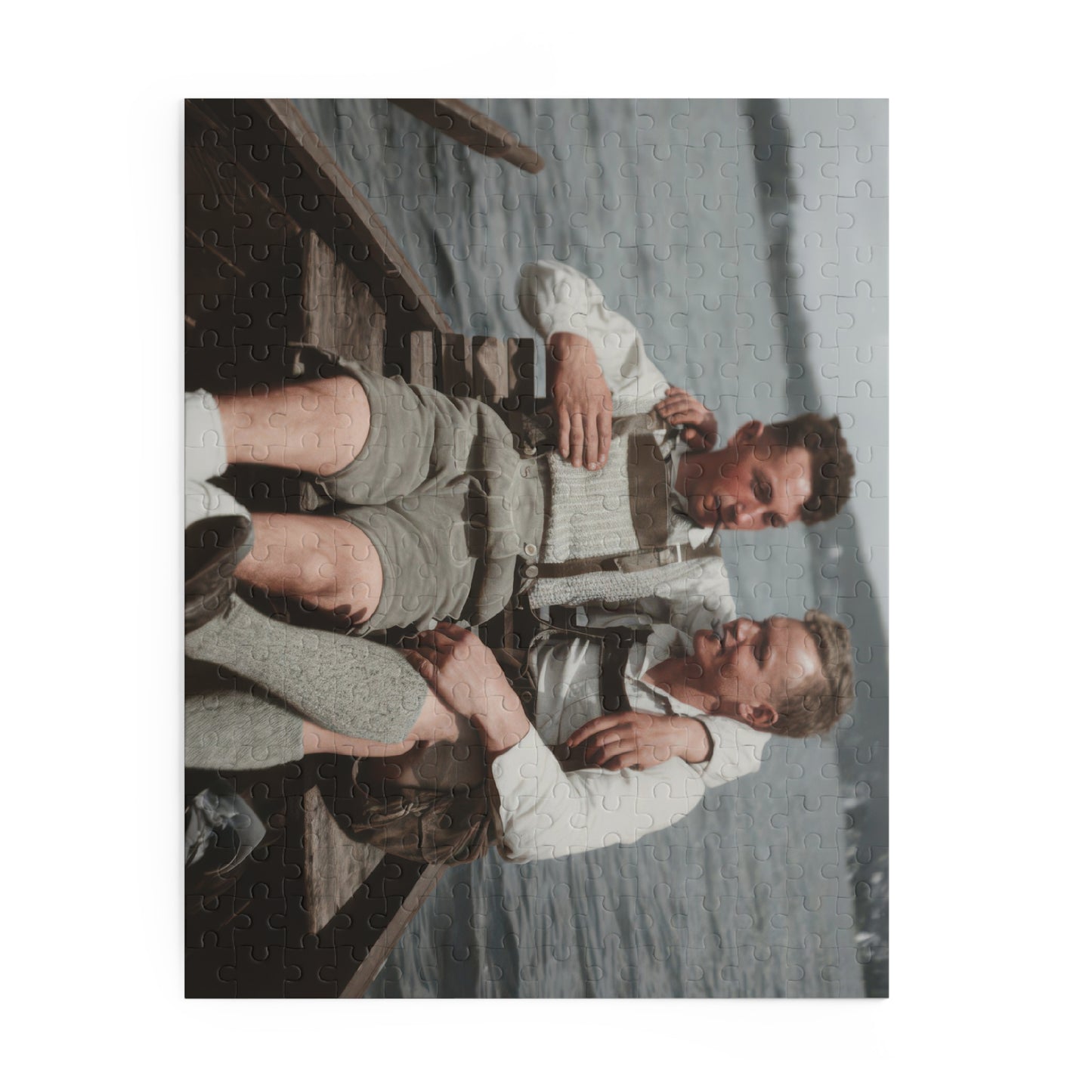 Lakeside Rowboat Companions | Restored Historical Jigsaw Puzzle | paire 116