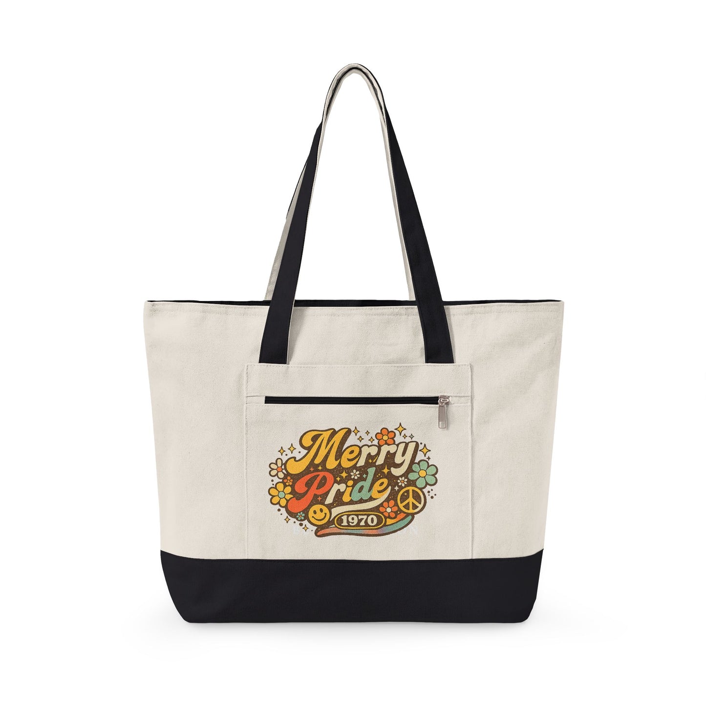 Merry Pride 1970 Vintage-Inspired | Zipper Canvas Tote