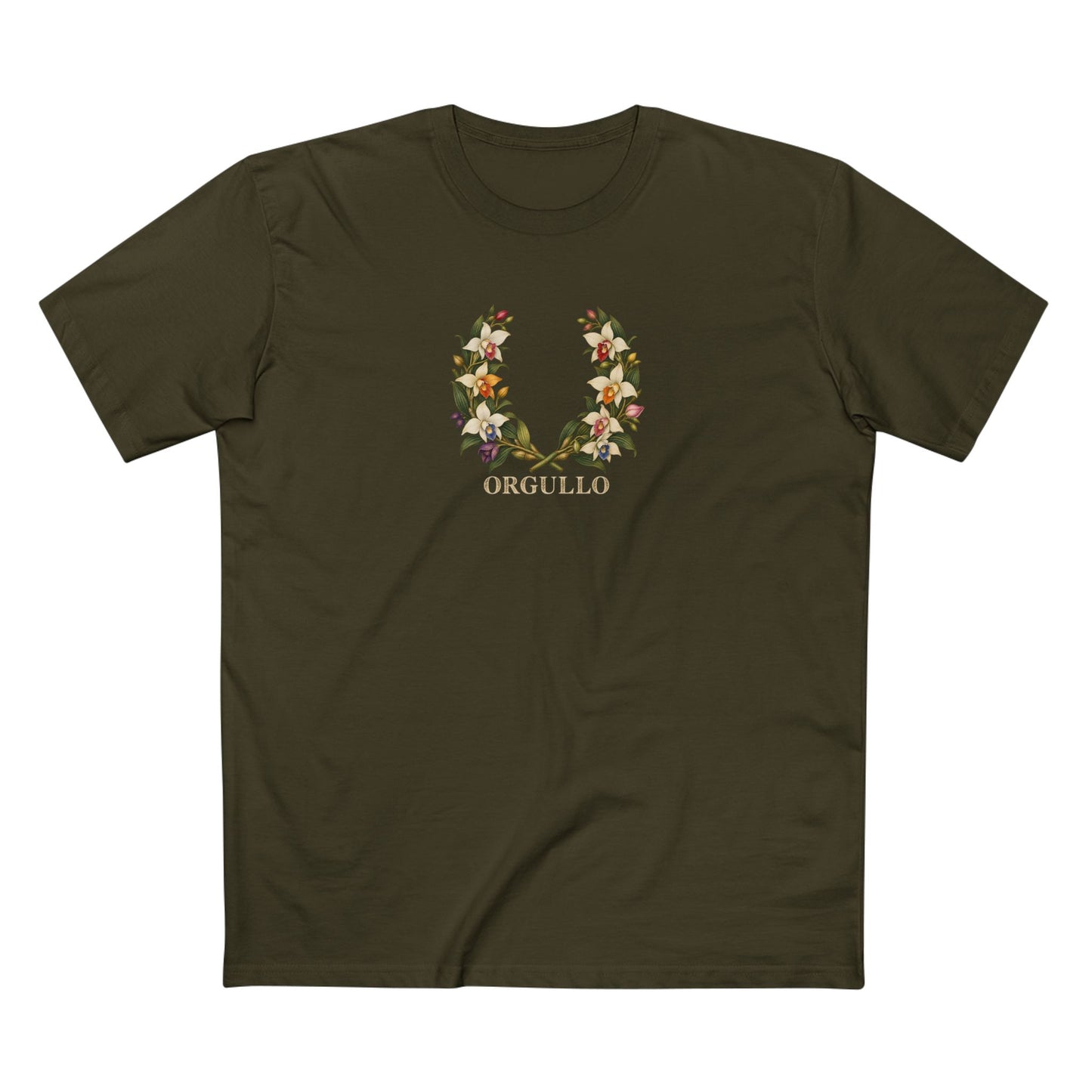 Guatemalan Monja Blanca Pride T-Shirt | ORGULLO Botanical Wreath Tee