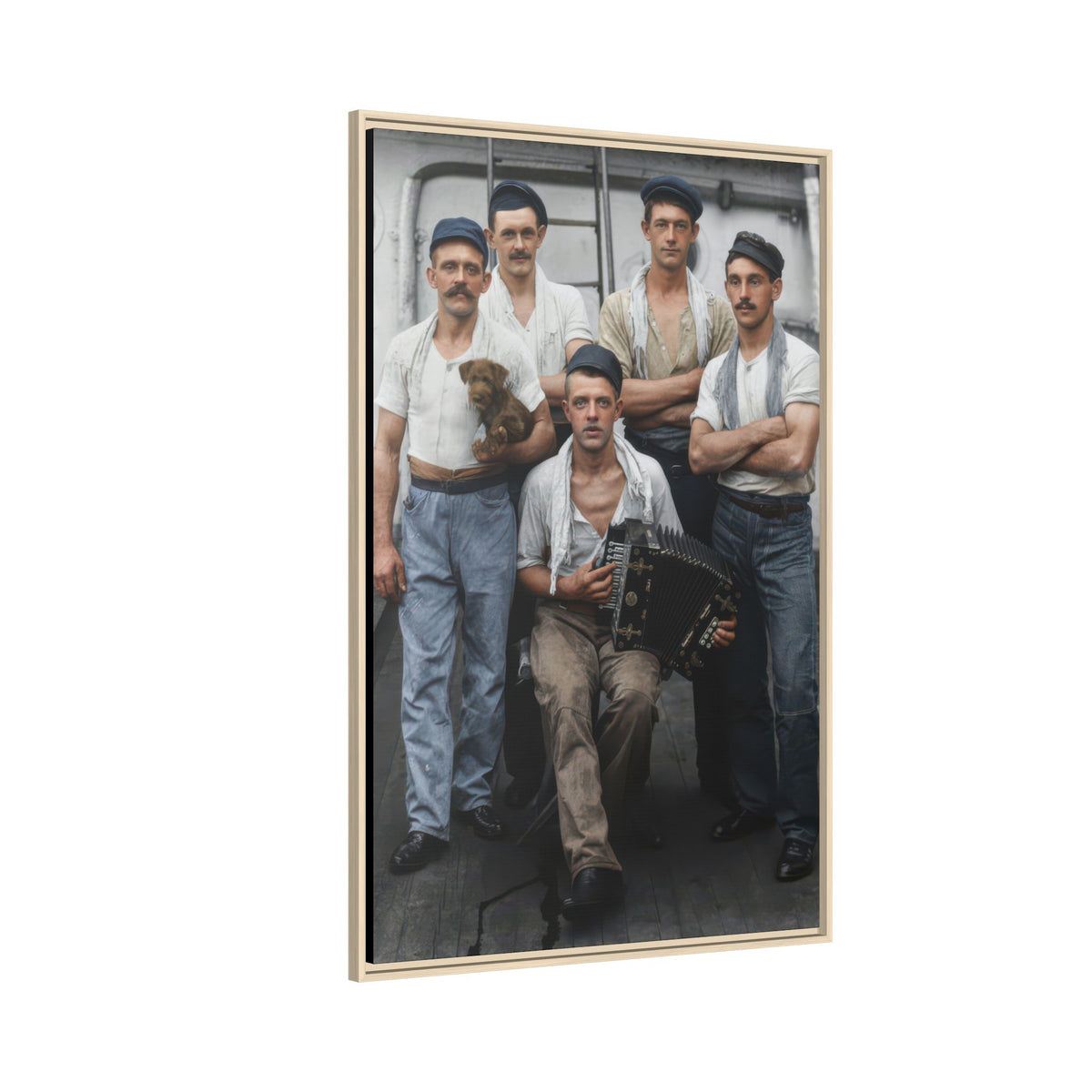 hommes 002 | Framed Vintage Photo - Matte Canvas