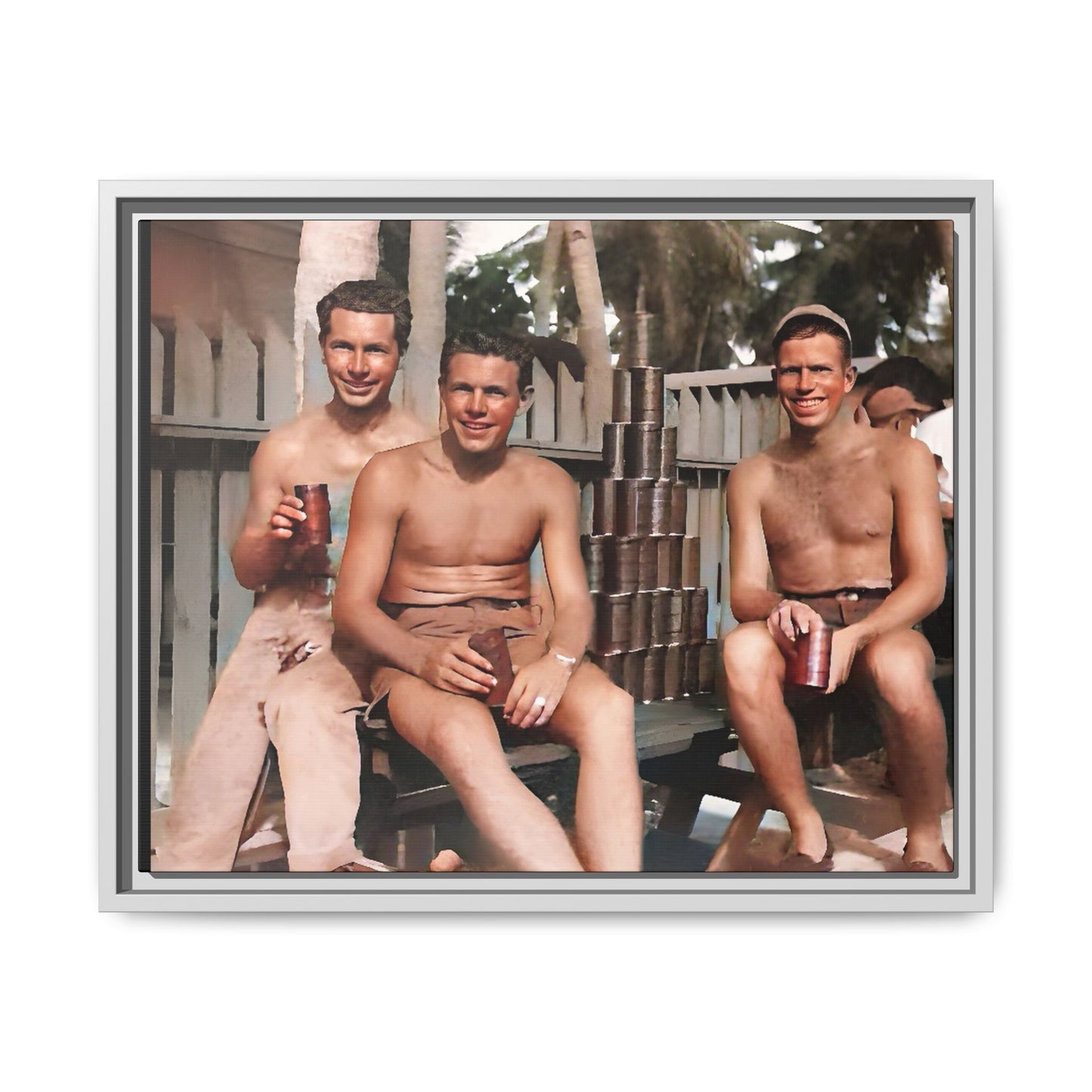 hommes 003 | Framed Vintage Photo - Matte Canvas