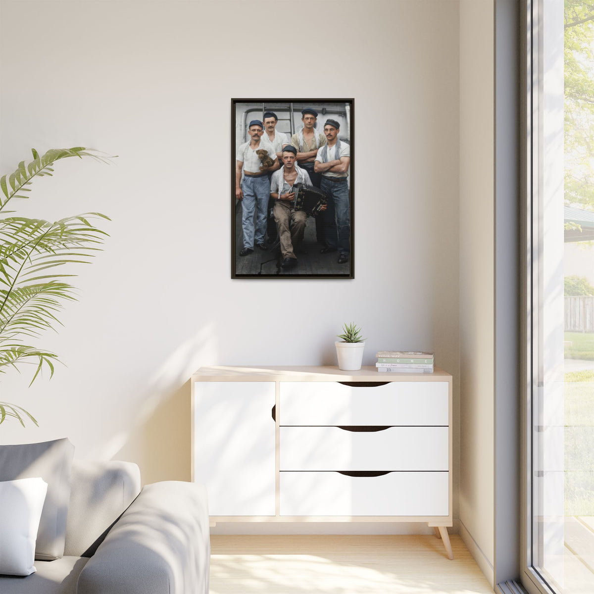 hommes 002 | Framed Vintage Photo - Matte Canvas