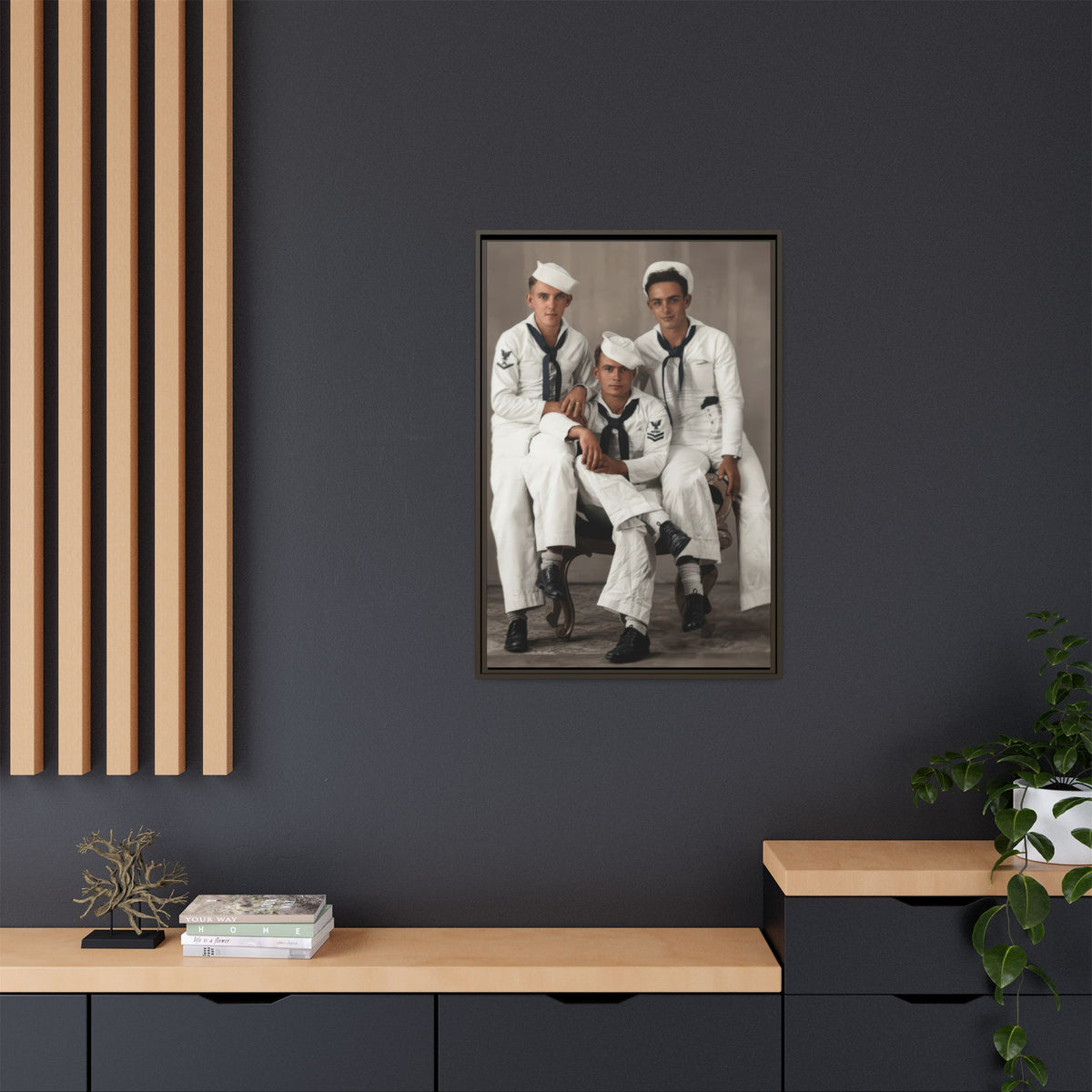 hommes 008 | Framed Vintage Photo - Matte Canvas