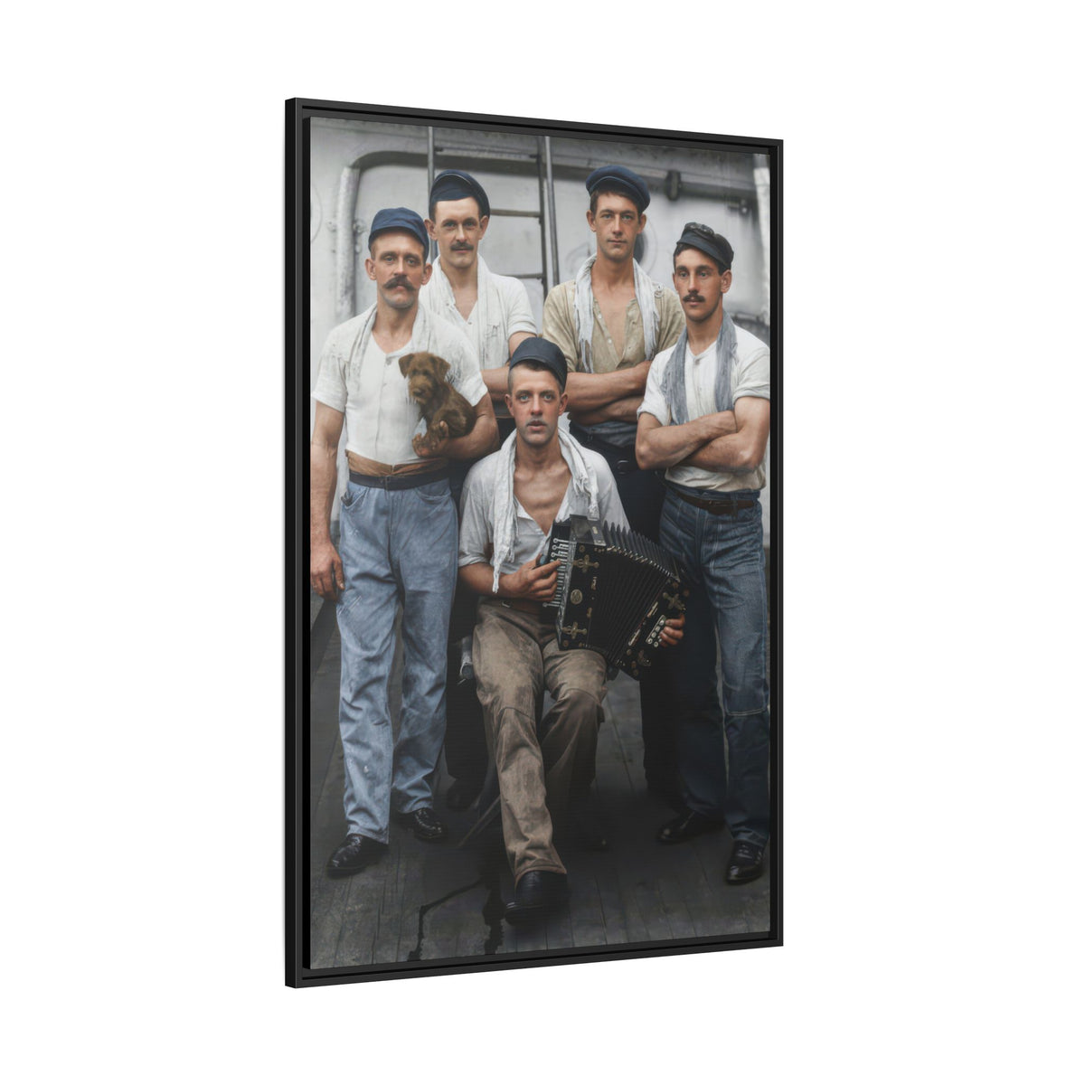 hommes 002 | Framed Vintage Photo - Matte Canvas