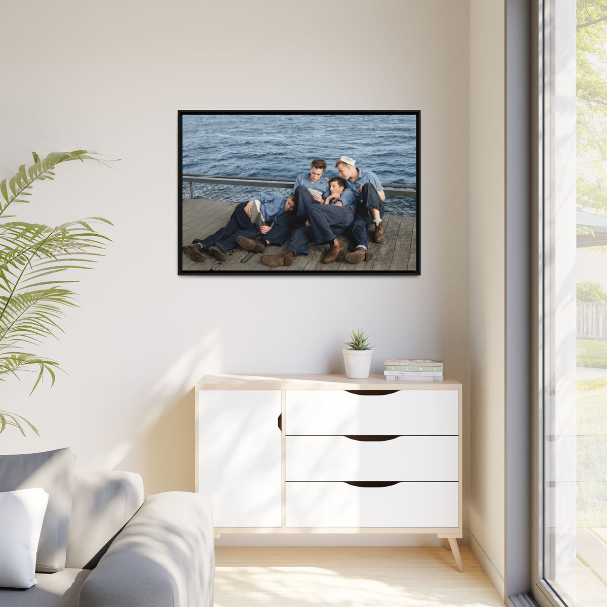 hommes 025 | Framed Vintage Photo - Matte Canvas
