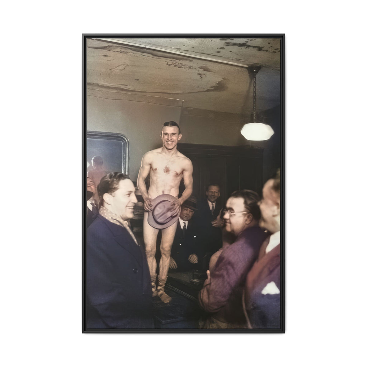 hommes 017 | Framed Vintage Photo - Matte Canvas